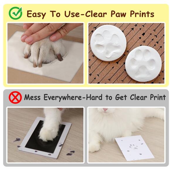 Pet Frame Dogs Cats Paw Print Custom Photo Clay Imprint Kit 6" x 4" NEW Kit - Picture 4 of 7